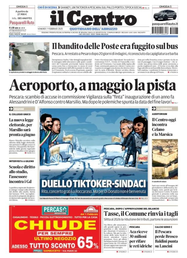 Prima-pagina-il centro-oggi-edizione-del-2025-02-07